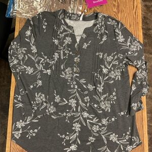 Floral Gray Women's Top